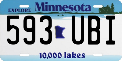 MN license plate 593UBI