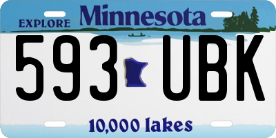 MN license plate 593UBK