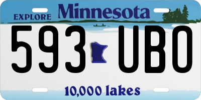 MN license plate 593UBO