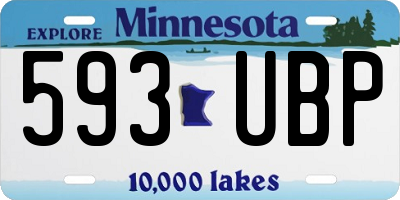 MN license plate 593UBP
