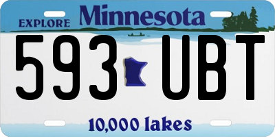 MN license plate 593UBT