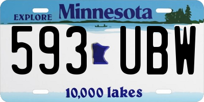 MN license plate 593UBW