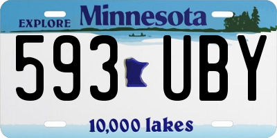 MN license plate 593UBY