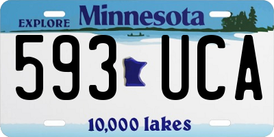 MN license plate 593UCA