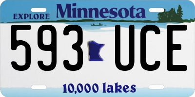 MN license plate 593UCE