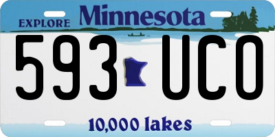 MN license plate 593UCO