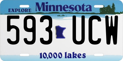 MN license plate 593UCW