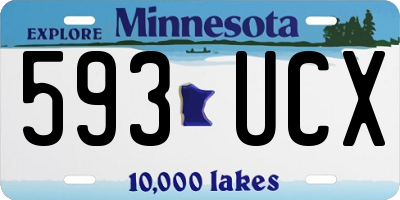 MN license plate 593UCX