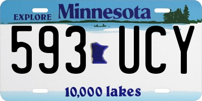 MN license plate 593UCY