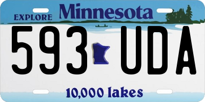 MN license plate 593UDA