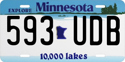 MN license plate 593UDB
