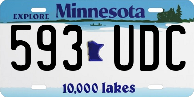 MN license plate 593UDC