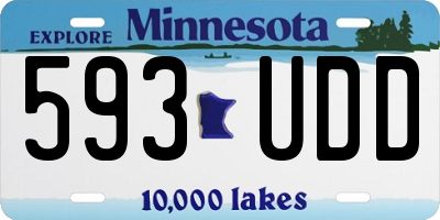 MN license plate 593UDD