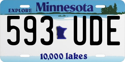 MN license plate 593UDE