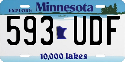 MN license plate 593UDF