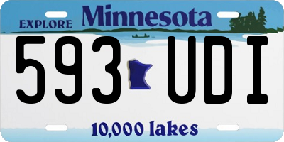 MN license plate 593UDI
