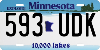 MN license plate 593UDK