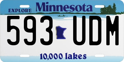 MN license plate 593UDM