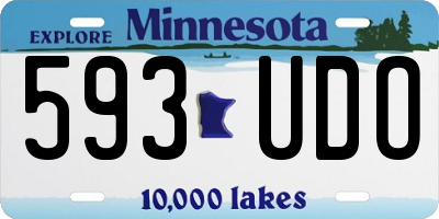 MN license plate 593UDO