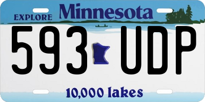 MN license plate 593UDP