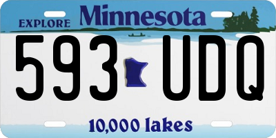 MN license plate 593UDQ