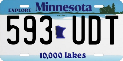 MN license plate 593UDT