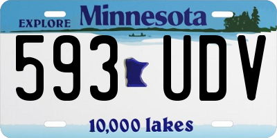 MN license plate 593UDV