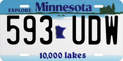 MN license plate 593UDW