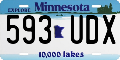 MN license plate 593UDX