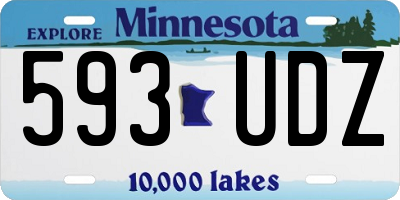 MN license plate 593UDZ