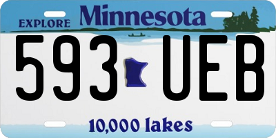 MN license plate 593UEB
