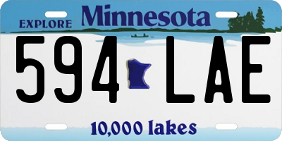 MN license plate 594LAE