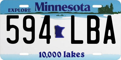 MN license plate 594LBA
