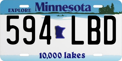MN license plate 594LBD
