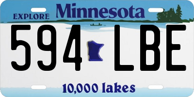 MN license plate 594LBE