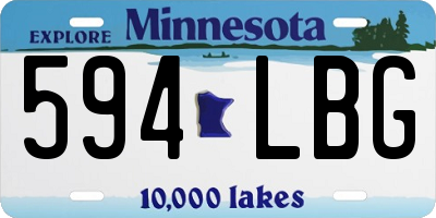 MN license plate 594LBG