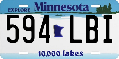 MN license plate 594LBI