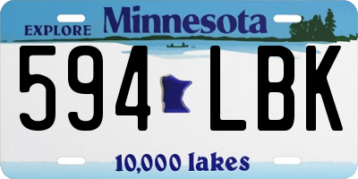 MN license plate 594LBK