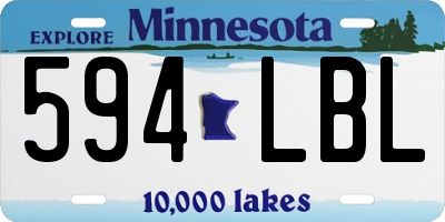 MN license plate 594LBL
