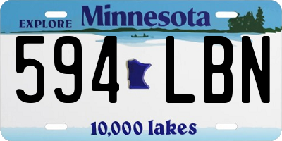 MN license plate 594LBN