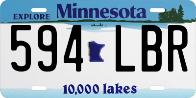 MN license plate 594LBR
