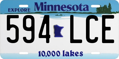 MN license plate 594LCE