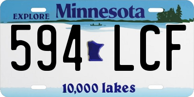 MN license plate 594LCF