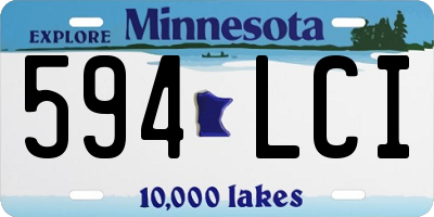 MN license plate 594LCI