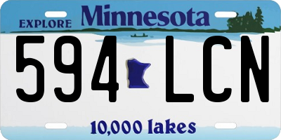 MN license plate 594LCN