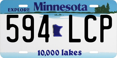 MN license plate 594LCP