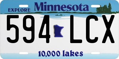 MN license plate 594LCX