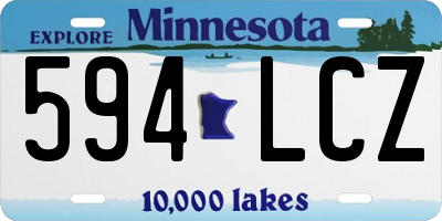 MN license plate 594LCZ
