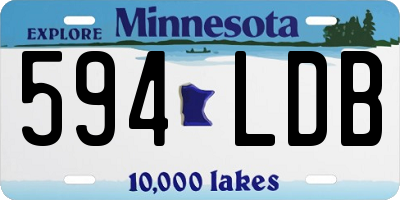 MN license plate 594LDB
