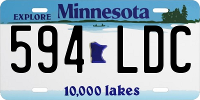 MN license plate 594LDC